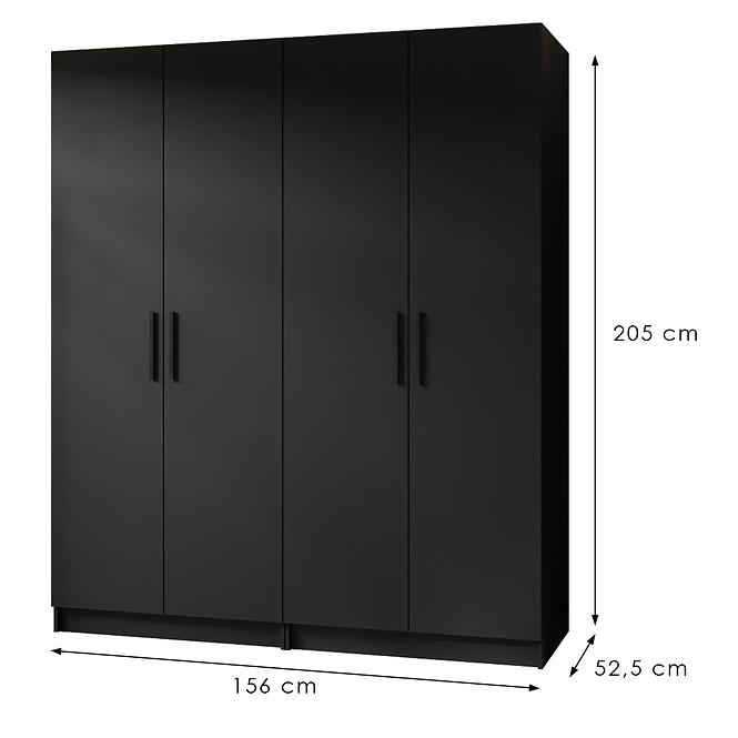 Skriňa X2 Gold 2d Čierna/Čierna