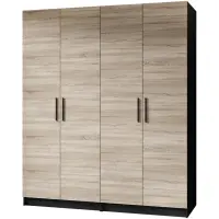 Skriňa X2 Gold 2d Čierna/Dub Sonoma