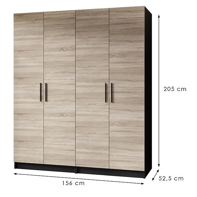 Skriňa X2 Gold 2d Čierna/Dub Sonoma