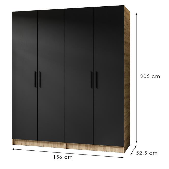 Skriňa X2 Gold 2d Dub Craft Zlatý/Čierna