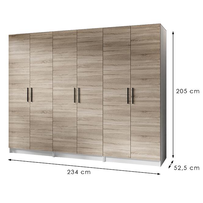 Skriňa X3 Gold 2d Biela/Dub Sonoma