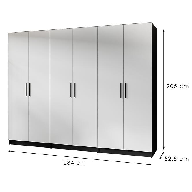 Skriňa X3 Gold 2d Čierna/Biela