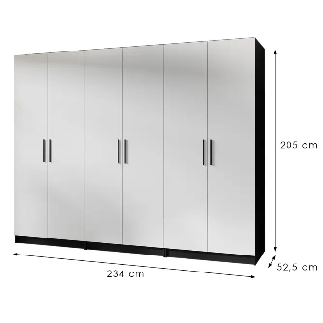 Skriňa X3 Gold 2d Čierna/Biela,2