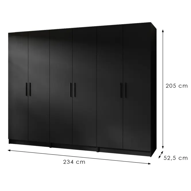 Skriňa X3 Gold 2d Čierna/Čierna