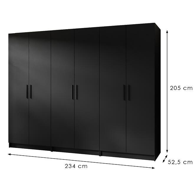 Skriňa X3 Gold 2d Čierna/Čierna