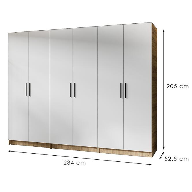 Skriňa X3 Gold 2d Dub Craft Zlatý/Biela,2