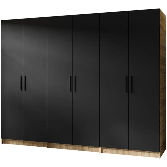 Skriňa X3 Gold 2d Dub Craft Zlatý/Čierna