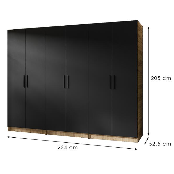 Skriňa X3 Gold 2d Dub Craft Zlatý/Čierna,2