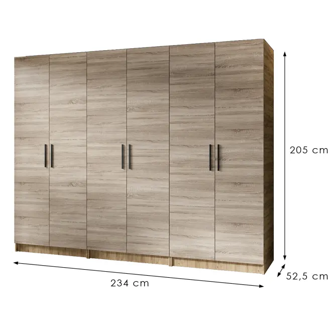 Skriňa X3 Gold 2d Dub Craft Zlatý/Dub Sonoma,2