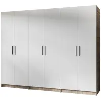 Skriňa Gold 234 cm – dub sonoma/biela, šesťdverová