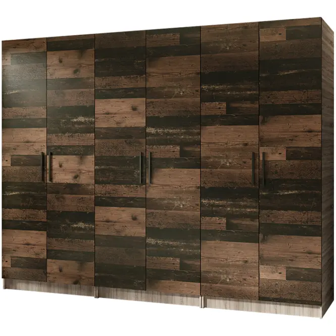 Skriňa Gold 234 cm – dub sonoma/old style, šesťdverová