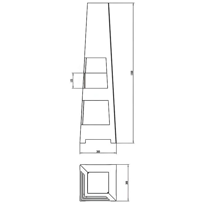 Biokrb voľne stojaci Pyramid čierna matná