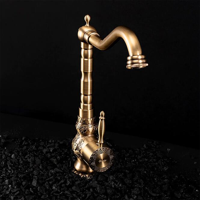 Drezová umývadlová batéria vysoká Rea VENICE antický bronz,5