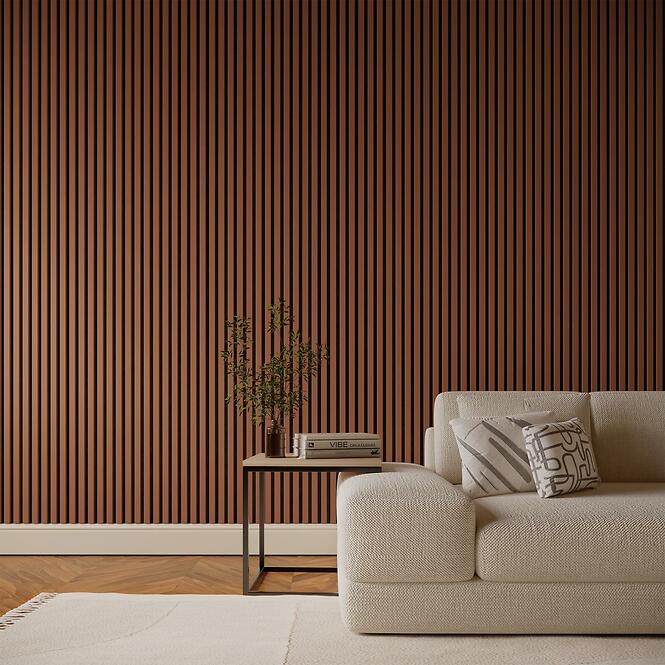 Akustické panely lamelové na plsti Mocca Mousse 30x265cm