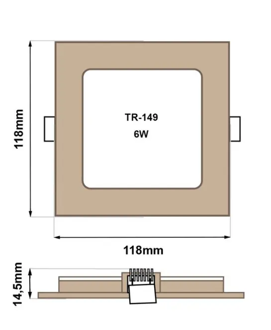 Svietidlo BC TR-149S 6W LED 4200K square drevo