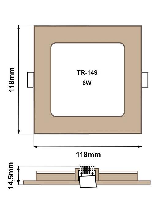 Svietidlo BC TR-149S 6W LED 4200K square drevo