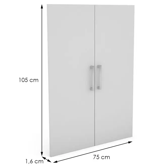 Sada 2 dvierok pre regál Torino 75x1,6x105 cm biela