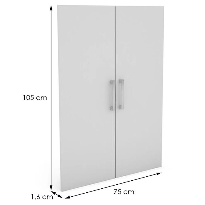 Sada 2 dvierok pre regál Torino 75x1,6x105 cm biela