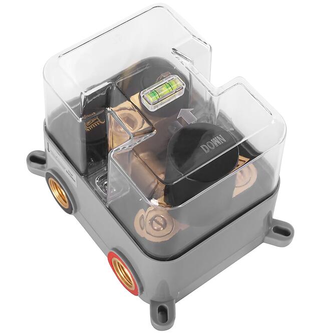 Sprchová súprava podomietková s termostatom LUNGO čierna + BOX