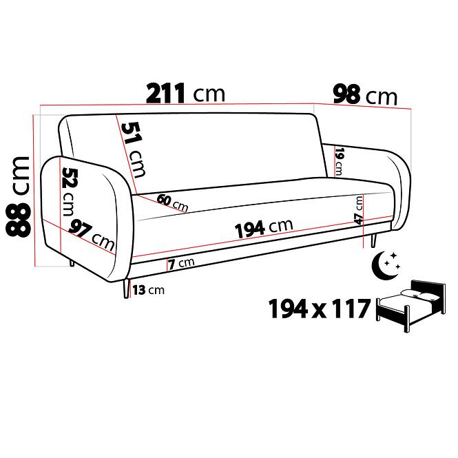 Pohovka Salva Cruz 55 ruda