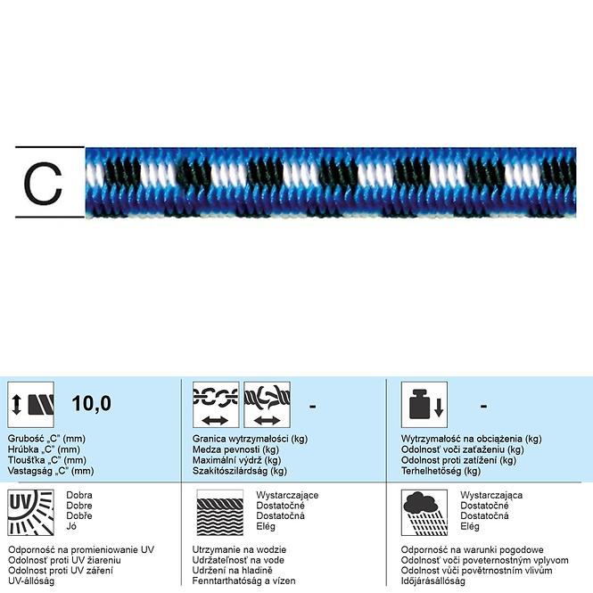 Gumové Lano – Priemer 10 mm - Tovar na Mieru