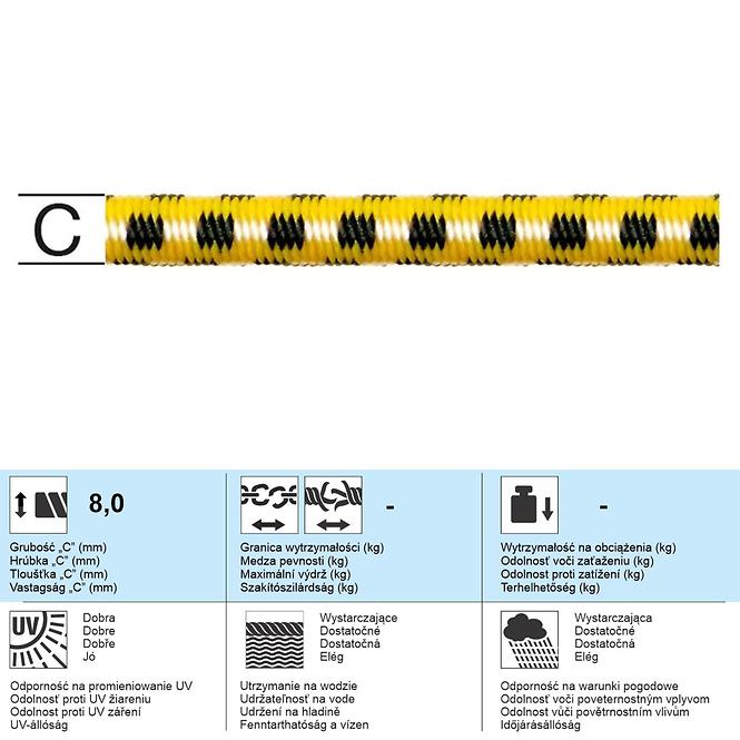 Gumové Lano – Priemer 8 mm - Tovar na Mieru
