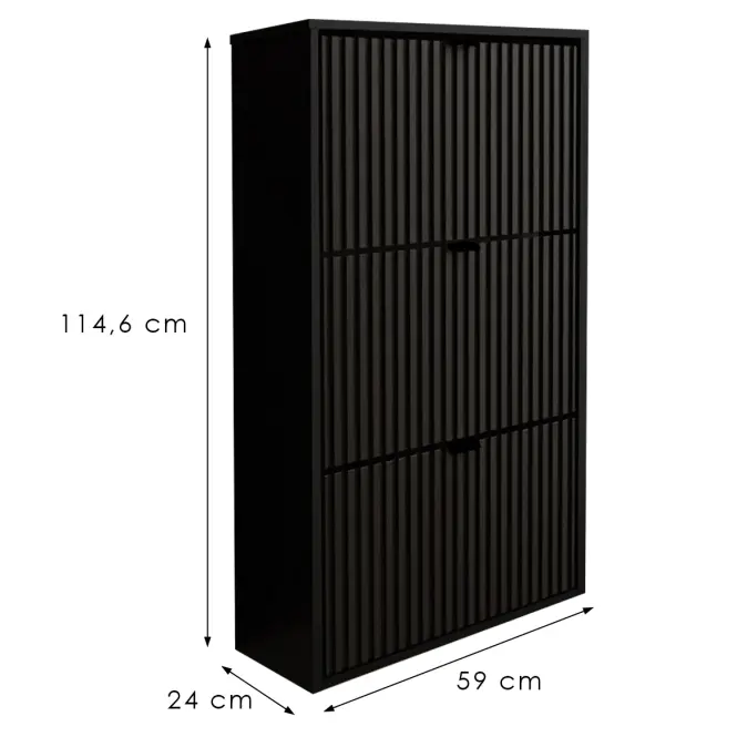 Skrinka na topánky Laro I Stojaci Čierna/Čierna/ Čierna