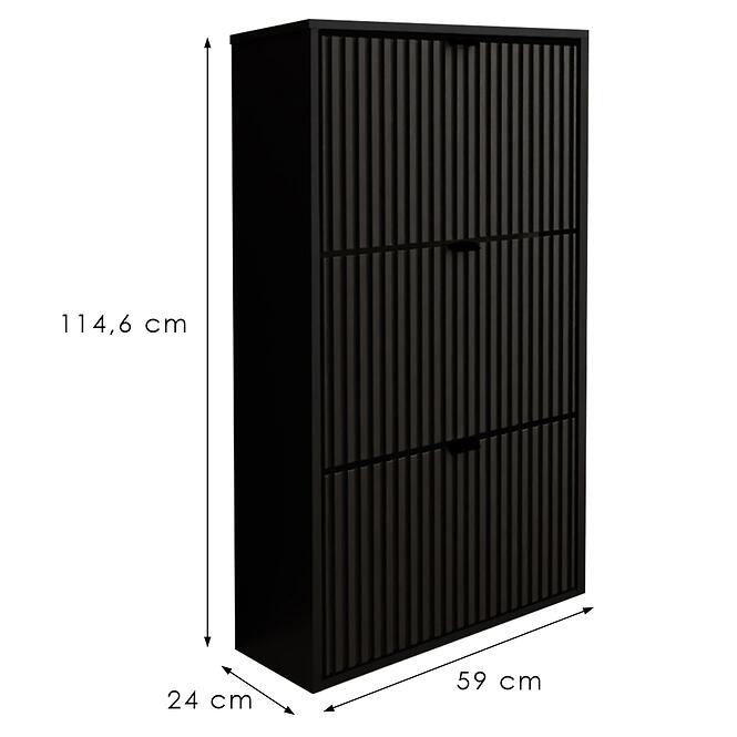 Skrinka na topánky Laro I Stojaci Čierna/Čierna/ Čierna