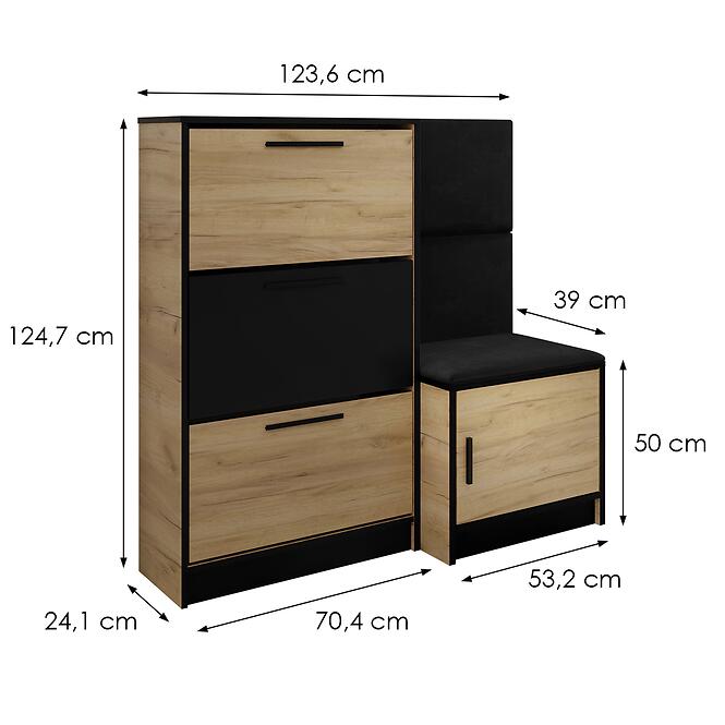 Skrinka na topánky Kpl Foli Craft + Čierna (ITAKA 15)