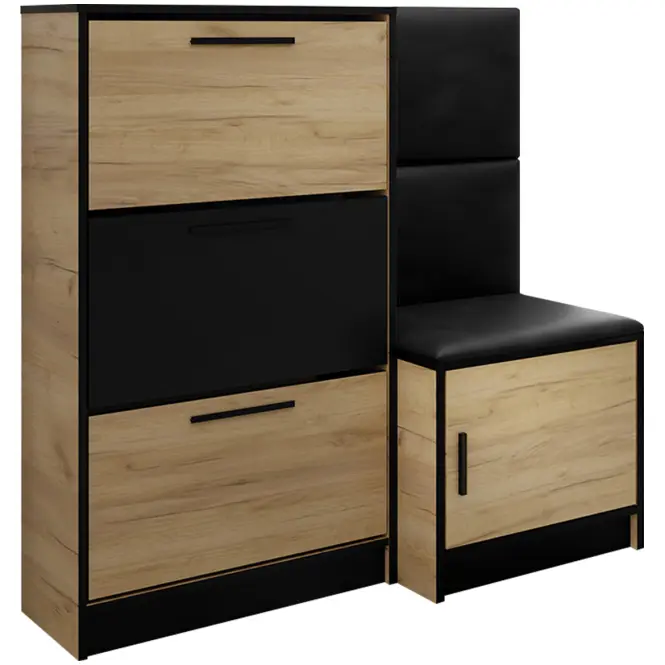 Skrinka na topánky Kpl Foli Craft + Čierna ekokoža (MADRYT 1100)