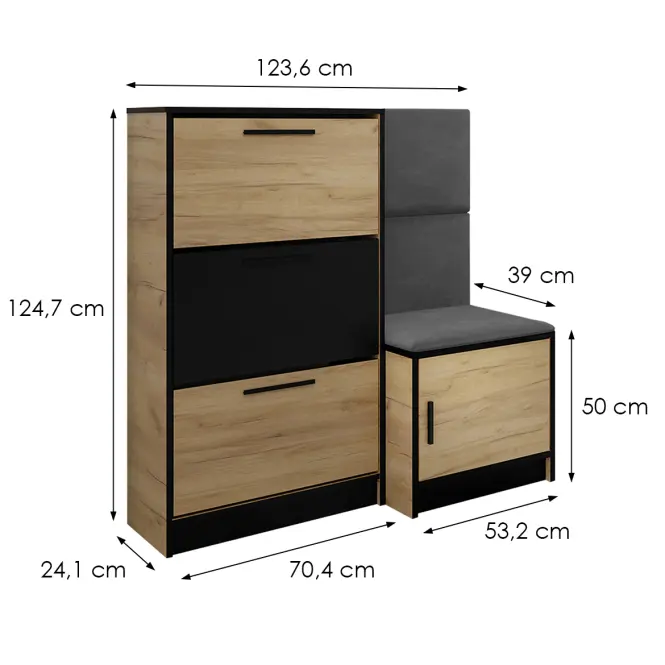 Skrinka na topánky Kpl Foli Craft + Sivá (ITAKA 50),3