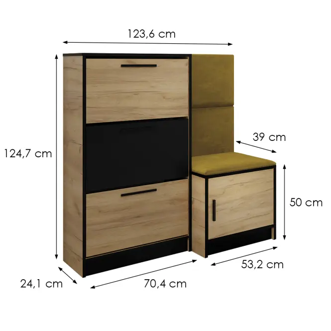Skrinka na topánky Kpl Foli Craft + Žltá (KRONOS 01)