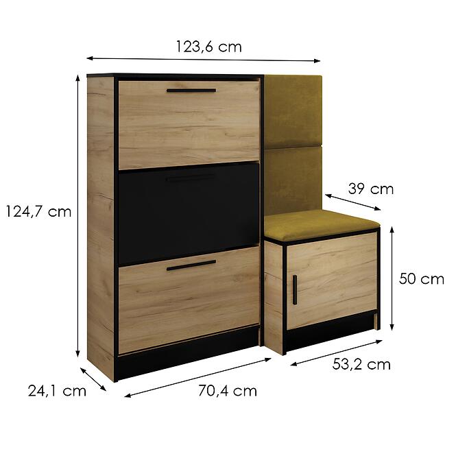Skrinka na topánky Kpl Foli Craft + Žltá (KRONOS 01),3