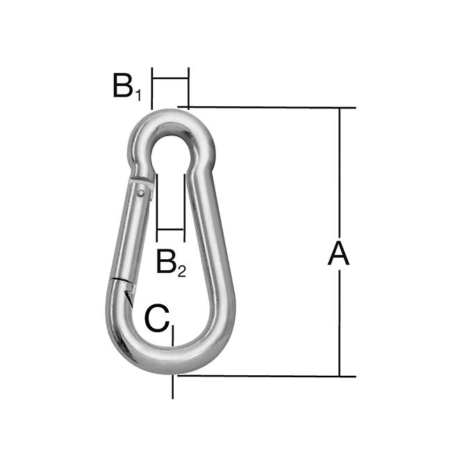 Hasičský hák 80x8 mm niro