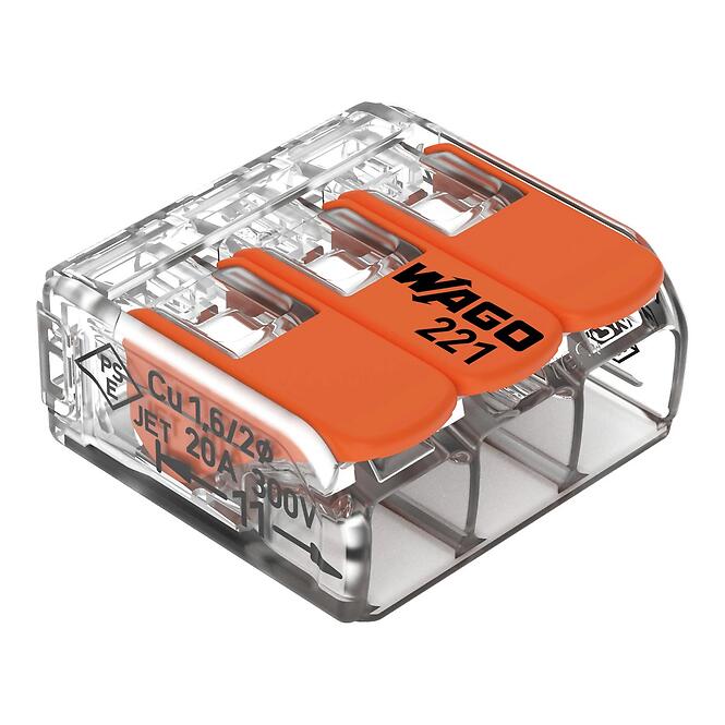 Złączka WAGO 4MM2 s pákou 3x oranžová 5ks