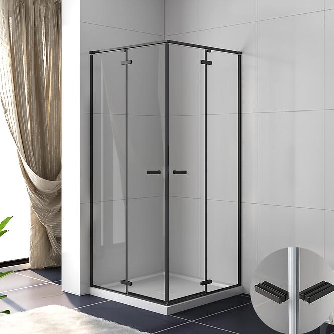 Sprchový kút štvorcový Beta2 90x90195 black,2