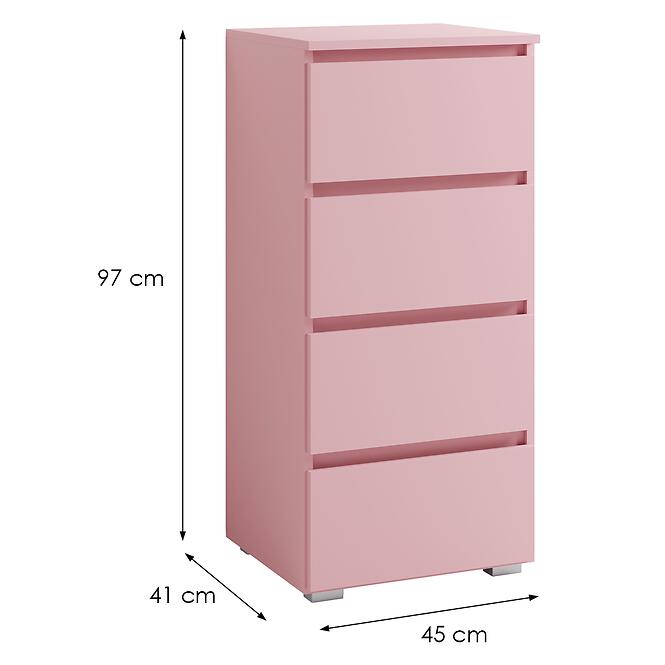 Komoda Úzky 4s Cosmo C07 Ružová,2