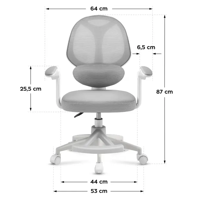 Otočné kreslo Junior 4.5 grey