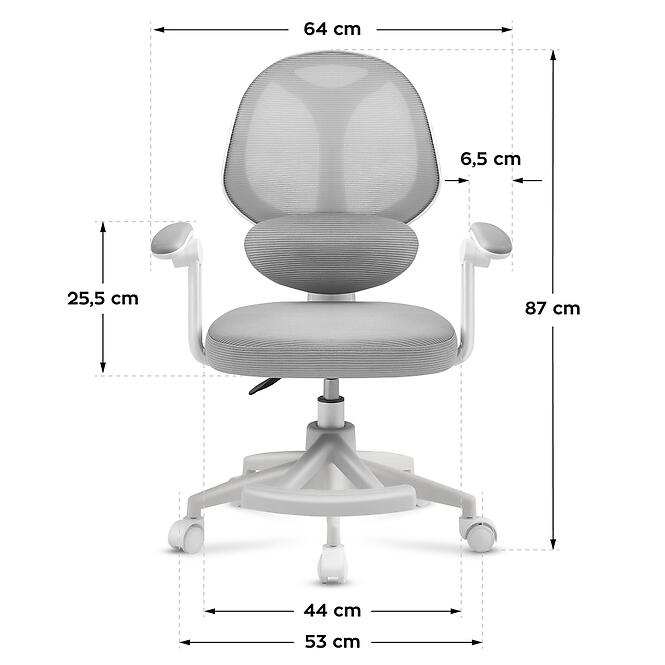 Otočné kreslo Junior 4.5 grey
