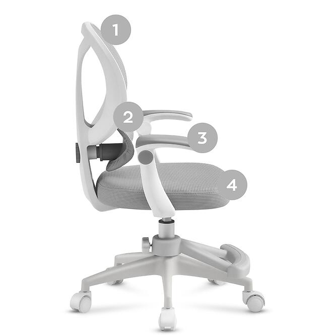 Otočné kreslo Junior 4.5 grey
