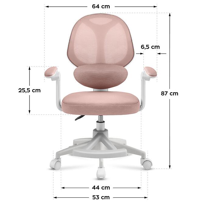 Otočné kreslo Junior 4.5 pink