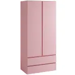 Skriňa Cosmo C02 92 cm – ružová, dvojdverová, zásuvky