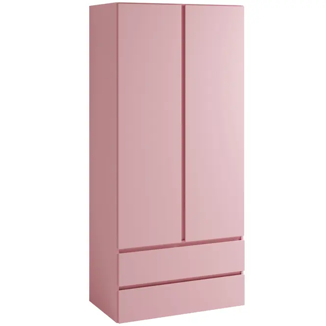 Skriňa Cosmo C02 92 cm – ružová, dvojdverová, zásuvky