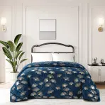 Prikrývka na posteľ Jola RQ-015 170x220 cm tmavomodrá