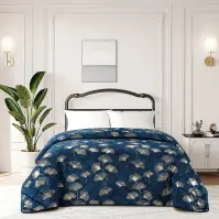 Prikrývka na posteľ Jola RQ-015 220x250 cm tmavomodrá