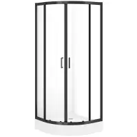 Sprchový kút polkruhový Brasco 80x80x190 black S168-003