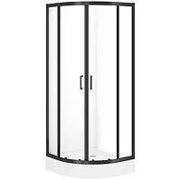 Sprchový kút polkruhový Brasco 80x80x190 black S168-003