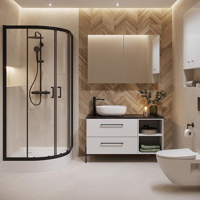 Sprchový kút polkruhový Brasco 80x80x190 black S168-003,3