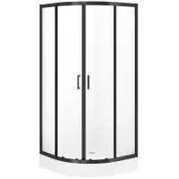 Sprchový kút polkruhový Brasco 90x90x190 black S168-004