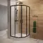 Sprchový kút polkruhový Brasco 90x90x190 black S168-004,2